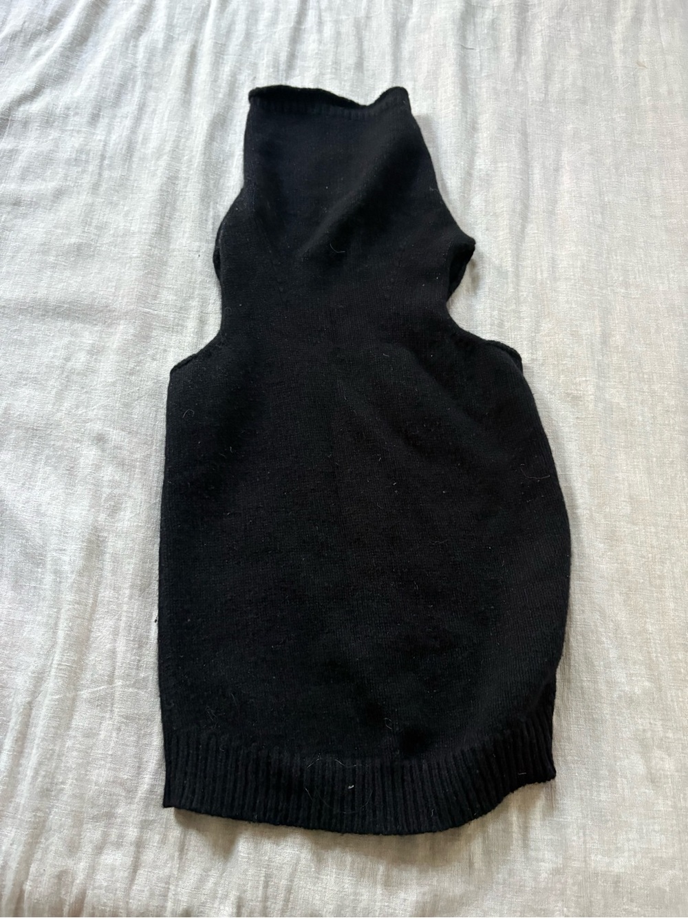 Dries Van Noten Black Sleeveless Turtleneck Sweater